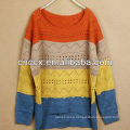 12STC0589 colorful designed knitted sweater women jumper